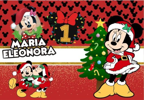 BANNER STRISCIONE compleanno - Minnie Topolina Natale - CON NOME ed et – GLOBAL  PUBBLICITÀ