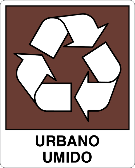 GLOBAL CARTELLO SEGNALETICO - URBANO UMIDO - RACCOLTA DIFFERENZIATA - Adesivo Resistente, Pannello in Forex, Pannello In Alluminio