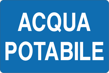 GLOBAL CARTELLO SEGNALETICO - ACQUA POTABILE - Adesivo Resistente, Pannello in Forex, Pannello In Alluminio