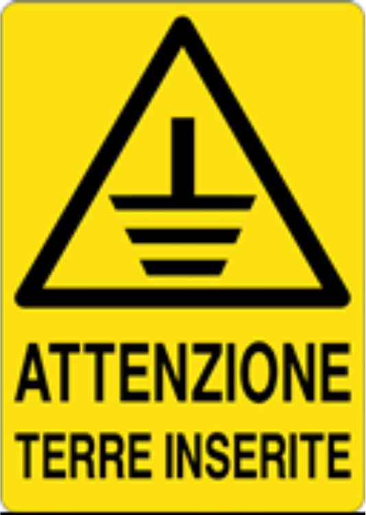 GLOBAL CARTELLO SEGNALETICO - ATTENZIONE TERRE INSERITE - Adesivo Resistente, Pannello in Forex, Pannello In Alluminio