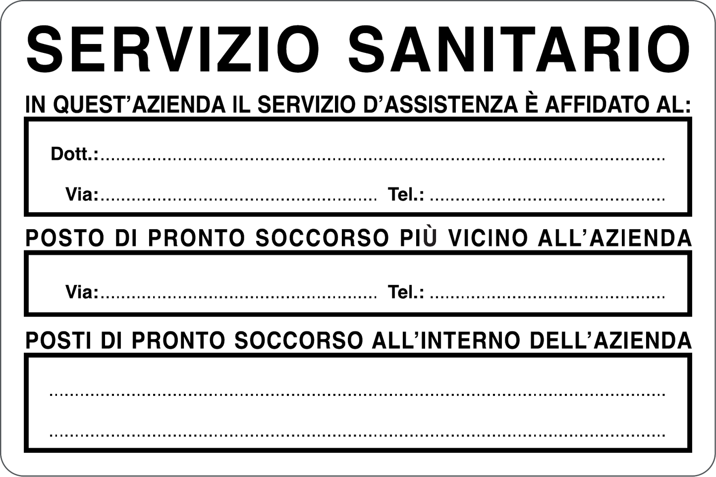 GLOBAL CARTELLO SEGNALETICO - SERVIZIO SANITARIO CON SPAZI SCRIVIBILI - Adesivo Resistente, Pannello in Forex, Pannello In Alluminio