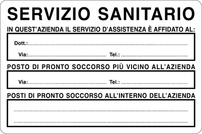 GLOBAL CARTELLO SEGNALETICO - SERVIZIO SANITARIO CON SPAZI SCRIVIBILI - Adesivo Resistente, Pannello in Forex, Pannello In Alluminio