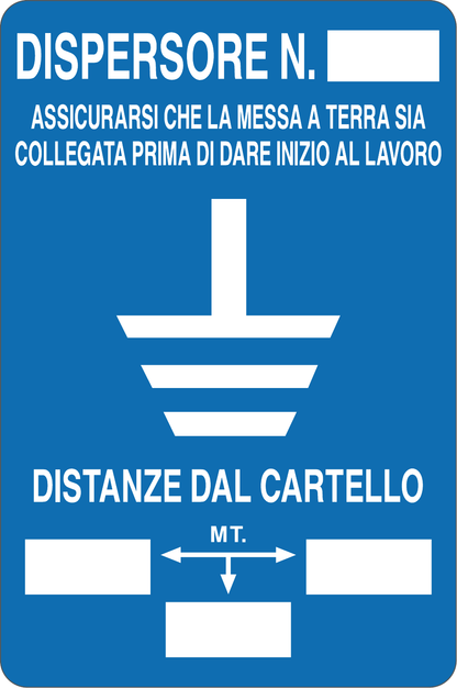 GLOBAL CARTELLO SEGNALETICO - DISPERSORE N DISTANZE DAL CARTELLO - Adesivo Resistente, Pannello in Forex, Pannello In Alluminio