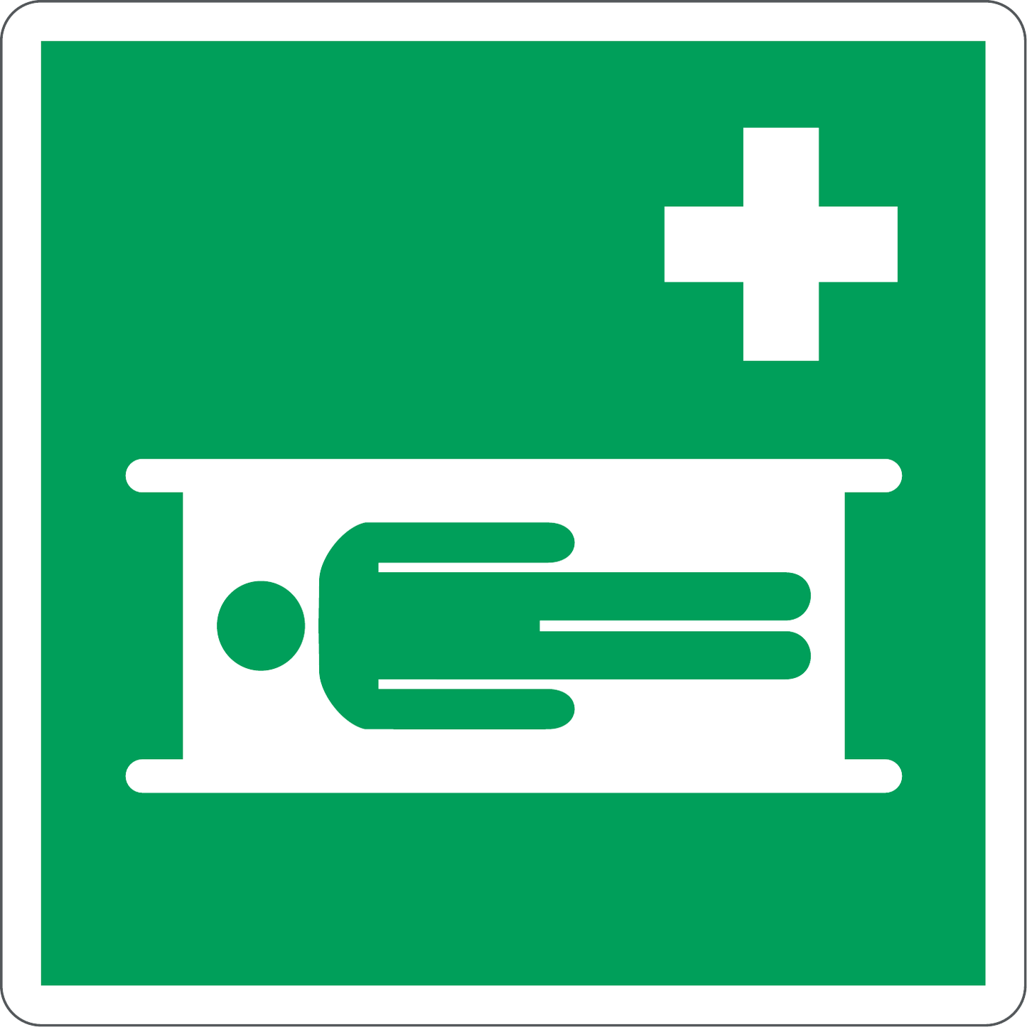 BARELLA DI PRONTO SOCCORSO - CARTELLO SEGNALETICO QUADRATO ISO 7010 - Adesivo Extra Resistente, Pannello in Forex, Pannello In Alluminio