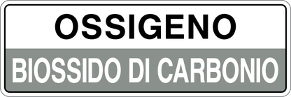 OSSIGENO - BIOSSIDO DI CARBONIO - CARTELLO SEGNALETICO UNI ISO 7010 in Adesivo, Pannello in Forex, Pannello In Alluminio