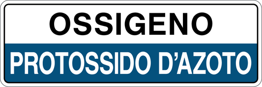 OSSIGENO - PROTOSSIDO D'AZOTO - CARTELLO SEGNALETICO UNI ISO 7010 in Adesivo, Pannello in Forex, Pannello In Alluminio