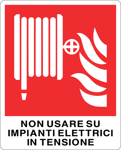 GLOBAL CARTELLO SEGNALETICO - NON USARE SU IMPIANTI ELETTRICI IN TENSIONE - Adesivo Resistente, Pannello in Forex, Pannello In Alluminio