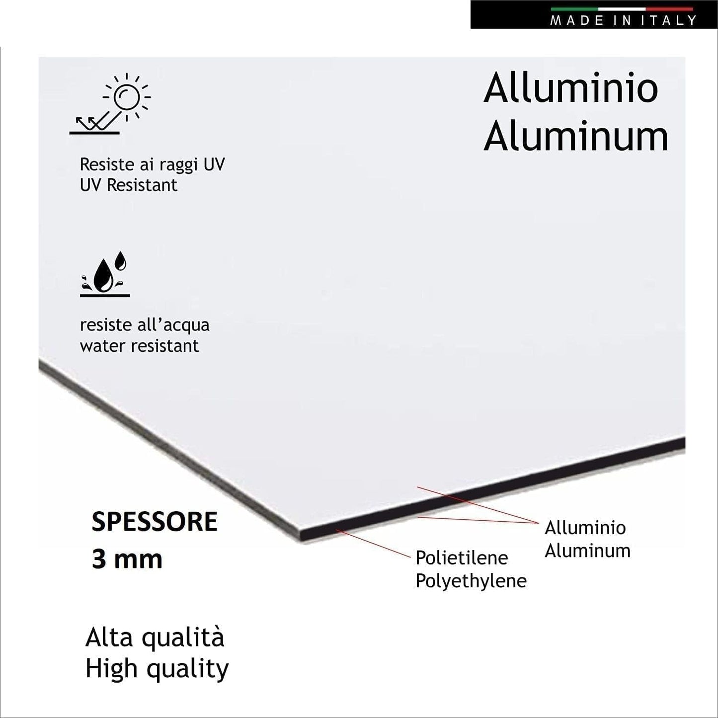 GLOBAL CARTELLO SEGNALETICO UNI - Pericolo materiale infiammabile, fiamme libere vietate - Adesivo Extra Resistente, Pannello in Forex, Pannello In Alluminio