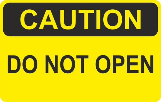 GLOBAL CARTELLO SEGNALETICO - CAUTION DO NOT OPEN - Adesivo Extra Resistente, Pannello in Forex, Pannello In Alluminio