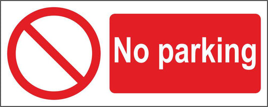 NO PARKING - CARTELLO SEGNALETICO UNI ISO 7010 in Adesivo Resistente, Pannello in Forex, Pannello In Alluminio