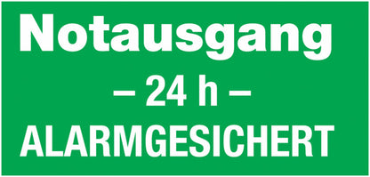 GLOBAL CARTELLO SEGNALETICO UNI - 24 h ALARMGESICHERT - Adesivo Extra Resistente, Pannello in Forex, Pannello In Alluminio