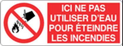 ICE NE PAS UTILISER D'EAU POUR ETEINDRE LES INCENDIES - CARTELLO SEGNALETICO UNI ISO 7010 in Adesivo, Pannello in Forex, Pannello In Alluminio