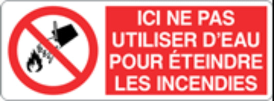 ICE NE PAS UTILISER D'EAU POUR ETEINDRE LES INCENDIES - CARTELLO SEGNALETICO UNI ISO 7010 in Adesivo, Pannello in Forex, Pannello In Alluminio