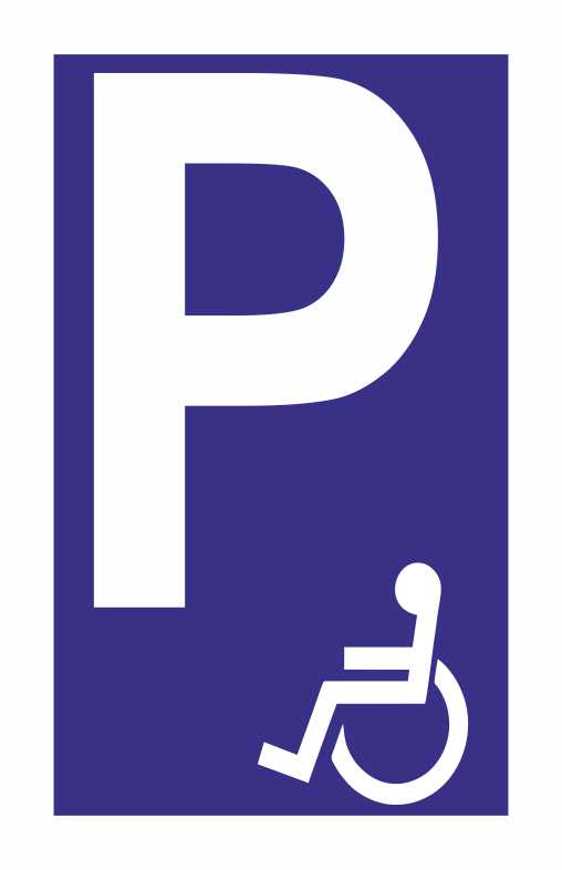 GLOBAL CARTELLO SEGNALETICO - PARCHEGGIO RISERVATO AI DISABILI MODELLO 2- Adesivo Resistente, Pannello in Forex, Pannello In Alluminio