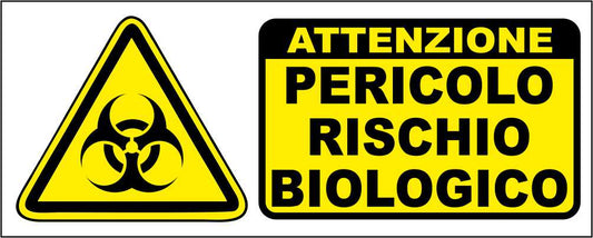 PERICOLO RISCHIO BIOLOGICO - CARTELLO SEGNALETICO UNI ISO 7010 in Adesivo Resistente, Pannello in Forex, Pannello In Alluminio