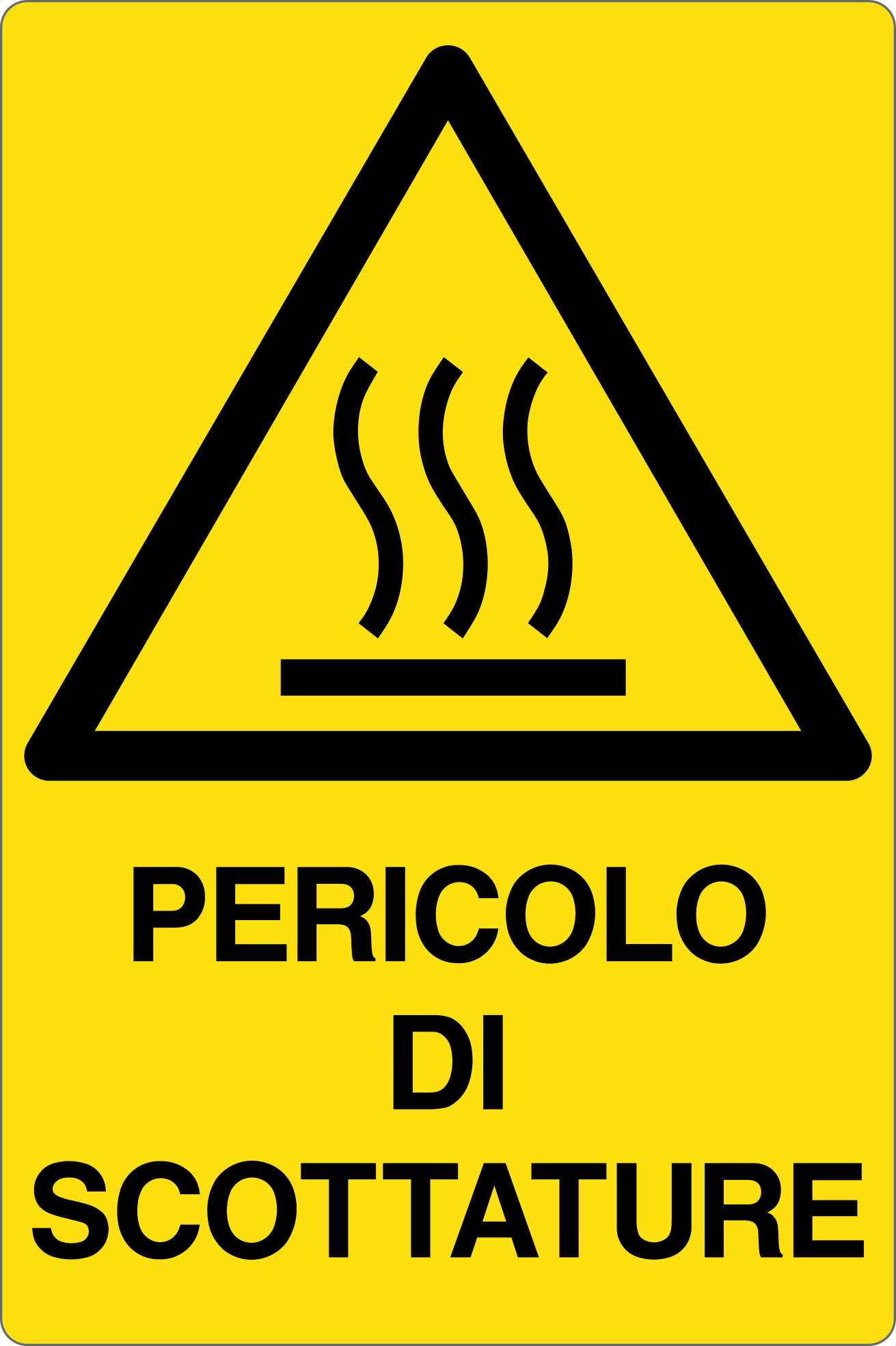 GLOBAL CARTELLO SEGNALETICO - PERICOLO DI SCOTTATURE - Adesivo Resistente, Pannello in Forex, Pannello In Alluminio