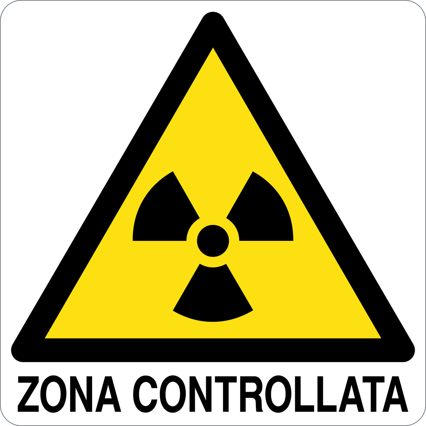 ZONA CONTROLLATA - CARTELLO SEGNALETICO QUADRATO ISO 7010 - Adesivo Extra Resistente, Pannello in Forex, Pannello In Alluminio