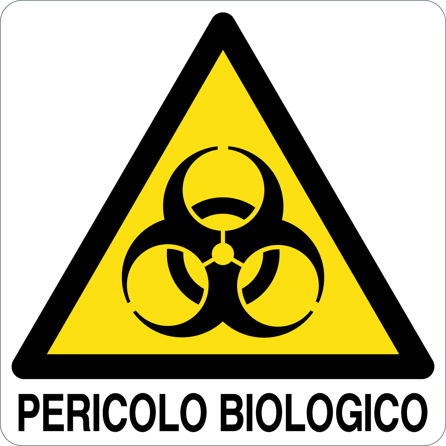 PERICOLO BIOLOGICO - CARTELLO SEGNALETICO QUADRATO ISO 7010 - Adesivo Extra Resistente, Pannello in Forex, Pannello In Alluminio