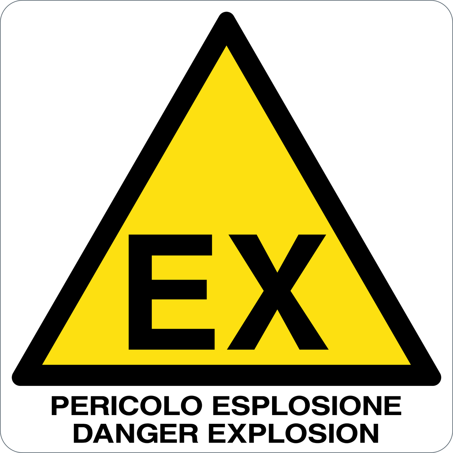 PERICOLO ESPLOSIONE DANGER EXPLOSION - CARTELLO SEGNALETICO QUADRATO ISO 7010 - Adesivo Extra Resistente, Pannello in Forex, Pannello In Alluminio