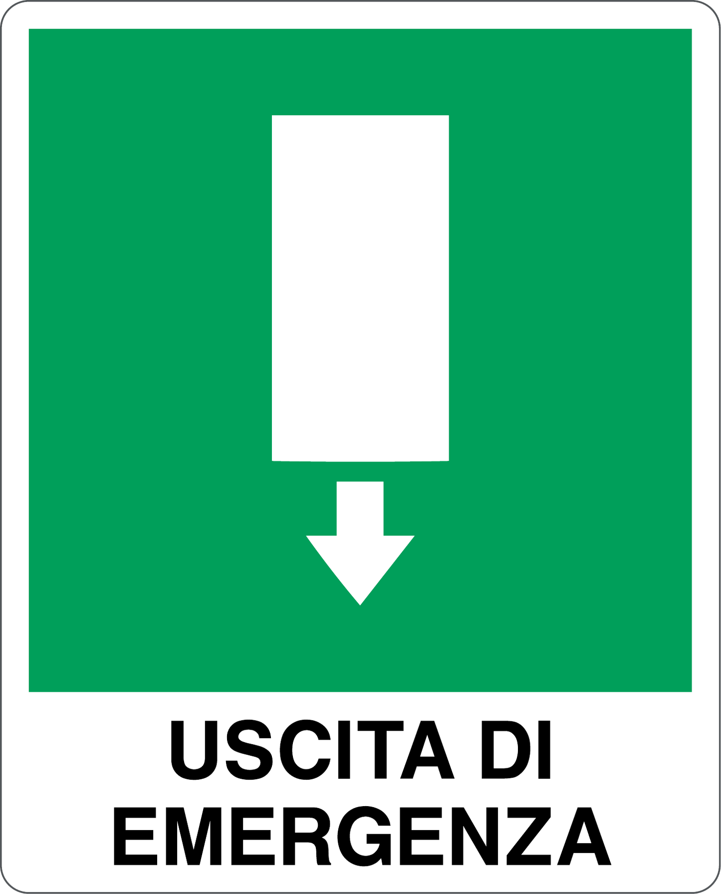 GLOBAL CARTELLO SEGNALETICO - USCITA DI EMERGENZA BASSO - Adesivo Resistente, Pannello in Forex, Pannello In Alluminio