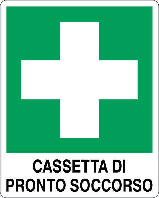 GLOBAL CARTELLO SEGNALETICO - CASSETTA DI PRONTO SOCCORSO - Adesivo Resistente, Pannello in Forex, Pannello In Alluminio