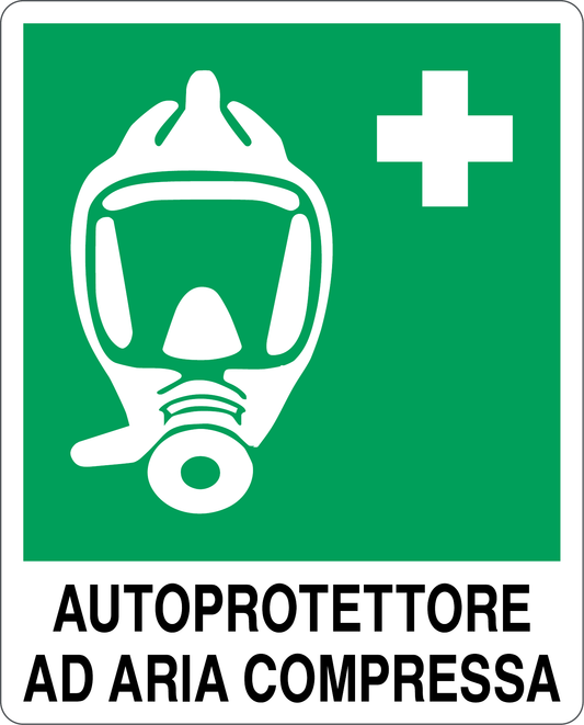 GLOBAL CARTELLO SEGNALETICO - AUTOPROTETTORE AD ARIA COMPRESSA - Adesivo Resistente, Pannello in Forex, Pannello In Alluminio