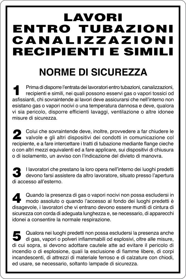 GLOBAL CARTELLO SEGNALETICO - TUBAZIONI E CANALIZZAZIONI - NORME DI SICUREZZA - Adesivo Resistente, Pannello in Forex, Pannello In Alluminio