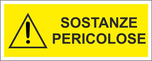 SOSTANZE PERICOLOSE - CARTELLO SEGNALETICO UNI ISO 7010 in Adesivo Resistente, Pannello in Forex, Pannello In Alluminio