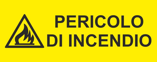 PERICOLO DI INCENDIO - CARTELLO SEGNALETICO UNI ISO 7010 in Adesivo Resistente, Pannello in Forex, Pannello In Alluminio