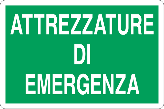 GLOBAL CARTELLO SEGNALETICO - ATTREZZATURE DI EMERGENZA - Adesivo Resistente, Pannello in Forex, Pannello In Alluminio