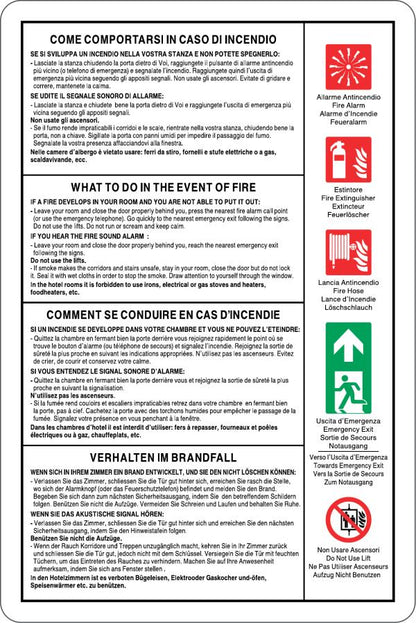 GLOBAL CARTELLO SEGNALETICO - NORME PREVENZIONE INCENDIO - Adesivo Resistente, Pannello in Forex, Pannello In Alluminio