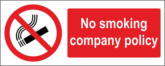 No Smoking Company Policy - CARTELLO SEGNALETICO UNI ISO 7010 in Adesivo Resistente, Pannello in Forex, Pannello In Alluminio