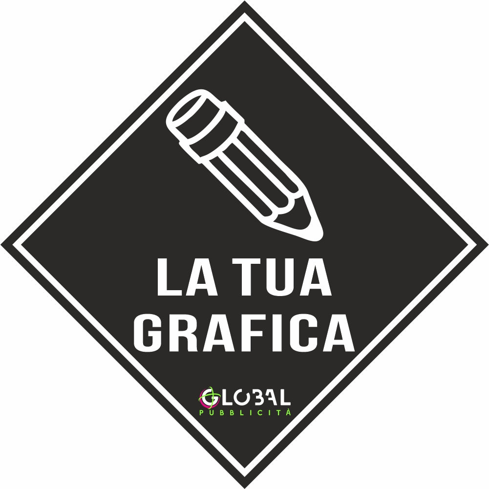 GLOBAL CARTELLO QUADRATO PER DECORAZIONE, PUNTO VENDITA, PROMOZIONALE - CON GRAFICA PERSONALIZZATA - Adesivo Resistente, Pannello in Forex, Alluminio, Polionda, Plexiglass con Stampa UV