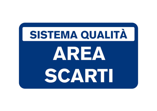 GLOBAL CARTELLO SEGNALETICO - area scarti - Adesivo Extra Resistente, Pannello in Forex, Pannello In Alluminio