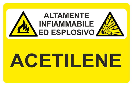 GLOBAL CARTELLO SEGNALETICO - ATTENZIONE ALTAMENTE INFIAMMABILE ED ESPLOSIVO - Adesivo Extra Resistente, Pannello in Forex, Pannello In Alluminio