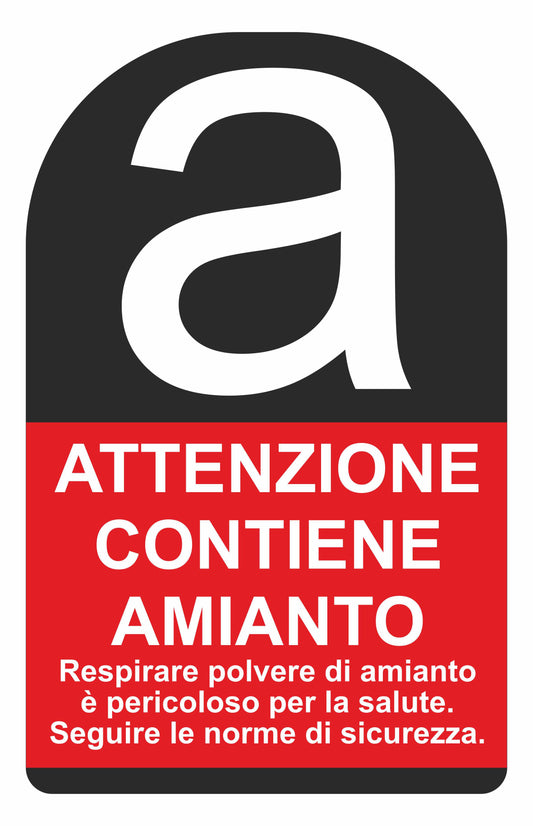 GLOBAL CARTELLO SEGNALETICO - ATTENZIONE CONTIENE AMIANTO - Adesivo Extra Resistente, Pannello in Forex, Pannello In Alluminio