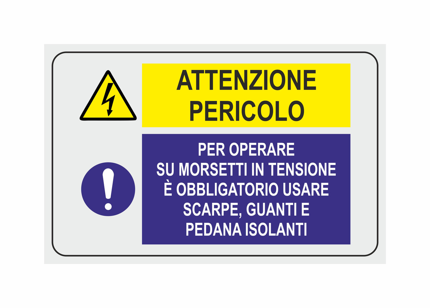 GLOBAL CARTELLO SEGNALETICO - ATTENZIONE PERICOLO 2 - Adesivo Extra Resistente, Pannello in Forex, Pannello In Alluminio