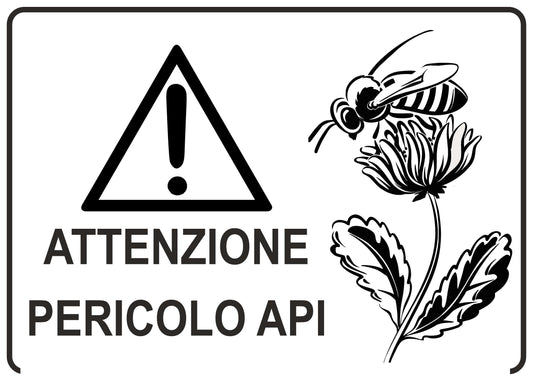 GLOBAL CARTELLO SEGNALETICO - ATTENZIONE PERICOLO API - Adesivo Extra Resistente, Pannello in Forex, Pannello In Alluminio