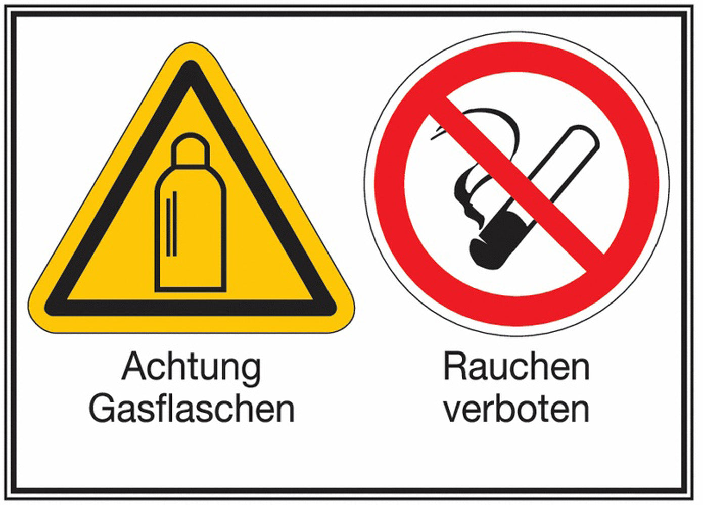 GLOBAL CARTELLO SEGNALETICO - Achtung Gasflaschen Rauchen verboten – Mehr-Symbolschilder -  Adesivo Extra Resistente, Pannello in Forex, Pannello In Alluminio