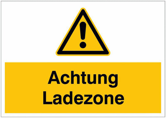 GLOBAL CARTELLO SEGNALETICO - Achtung Ladezone -  Adesivo Extra Resistente, Pannello in Forex, Pannello In Alluminio