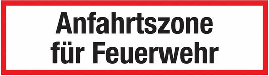 GLOBAL CARTELLO SEGNALETICO UNI - Anfahrtszone für Feuerwehr - Adesivo Extra Resistente, Pannello in Forex, Pannello In Alluminio