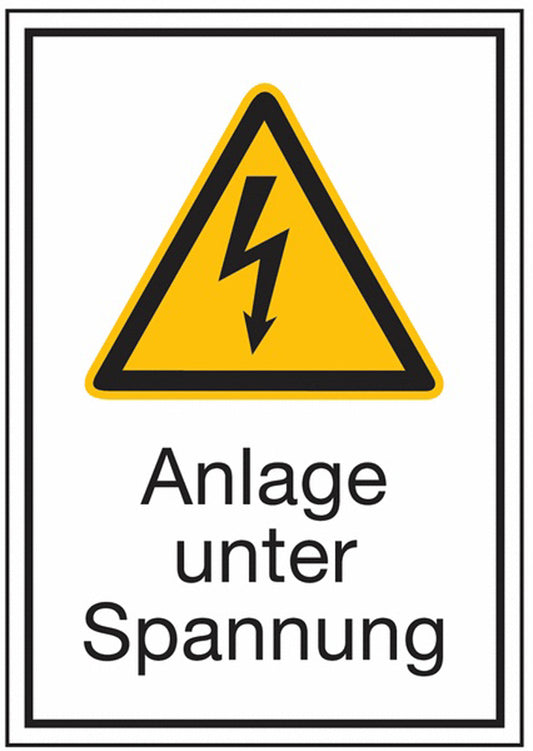 GLOBAL CARTELLO SEGNALETICO - Anlage unter Spannung -  Adesivo Extra Resistente, Pannello in Forex, Pannello In Alluminio