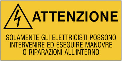 GLOBAL CARTELLO SEGNALETICO - Attenzione - Solamente gli elettricisti possono intervenire - Adesivo Extra Resistente, Pannello in Forex, Pannello In Alluminio