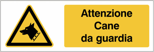 GLOBAL CARTELLO SEGNALETICO UNI - Attenzione Cane da guardia - Adesivo Extra Resistente, Pannello in Forex, Pannello In Alluminio