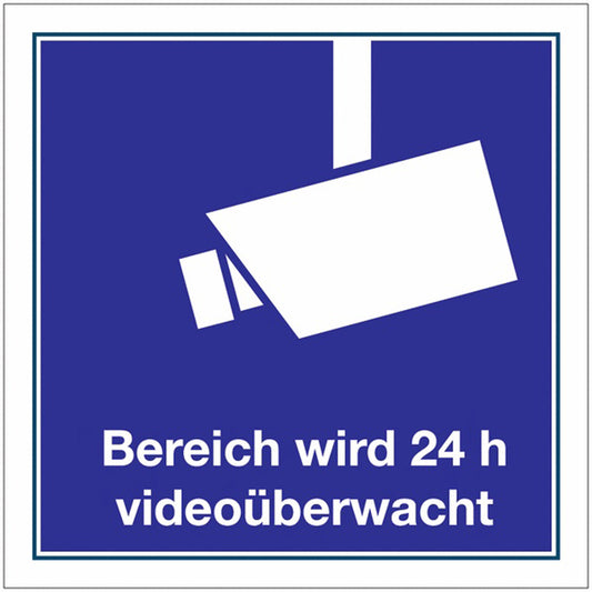 GLOBAL CARTELLO SEGNALETICO QUADRATO - Bereich wird 24 h videoüberwacht - Adesivo Extra Resistente, Pannello in Forex, Pannello In Alluminio