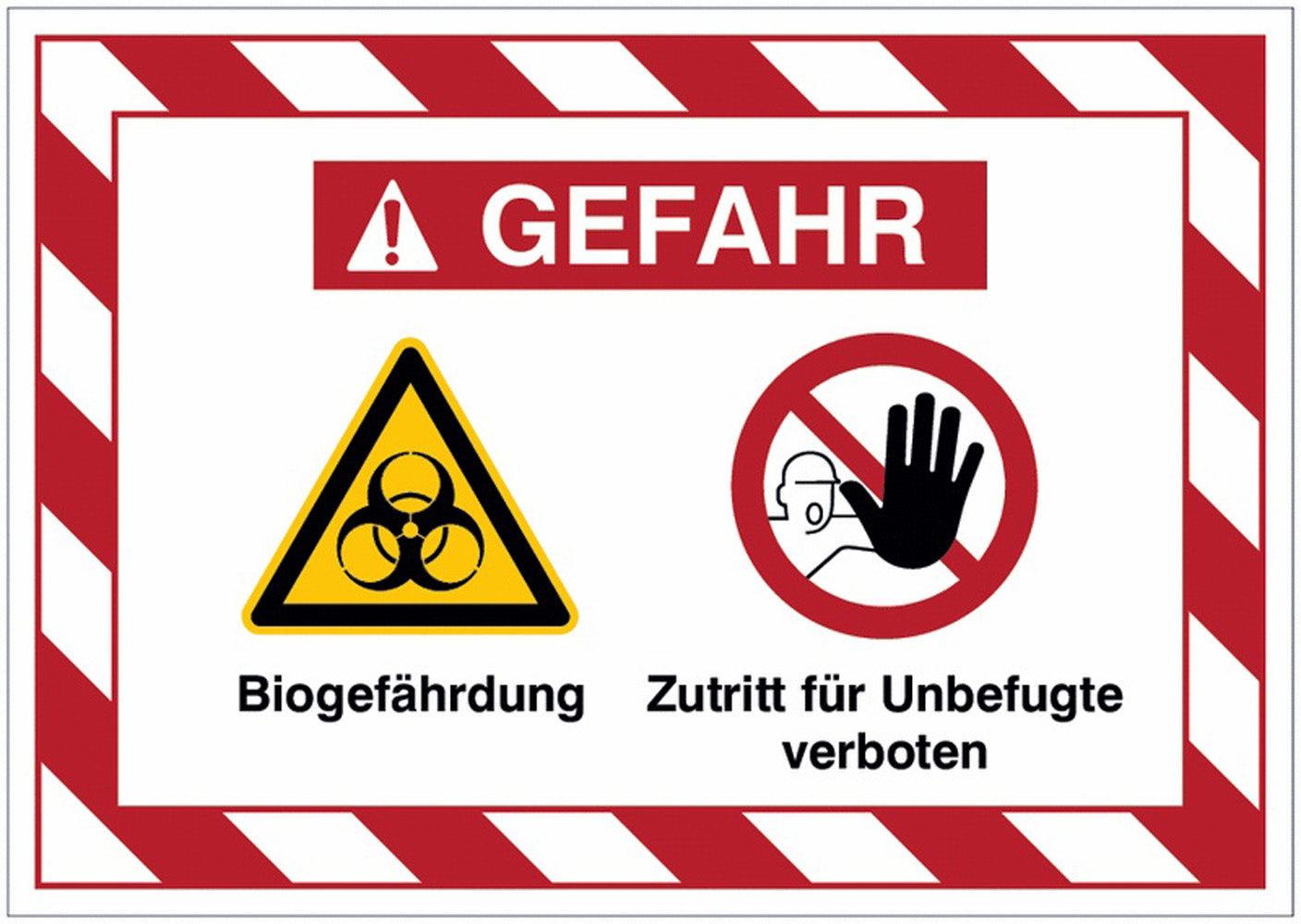 GLOBAL CARTELLO SEGNALETICO - Biogefährdung  Zutritt für Unbefugte verboten -  Adesivo Extra Resistente, Pannello in Forex, Pannello In Alluminio