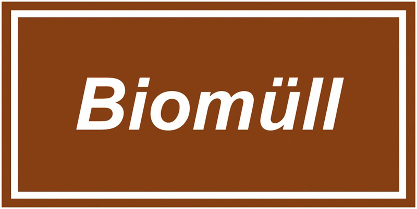 GLOBAL CARTELLO SEGNALETICO UNI - Biomüll - Adesivo Extra Resistente, Pannello in Forex, Pannello In Alluminio