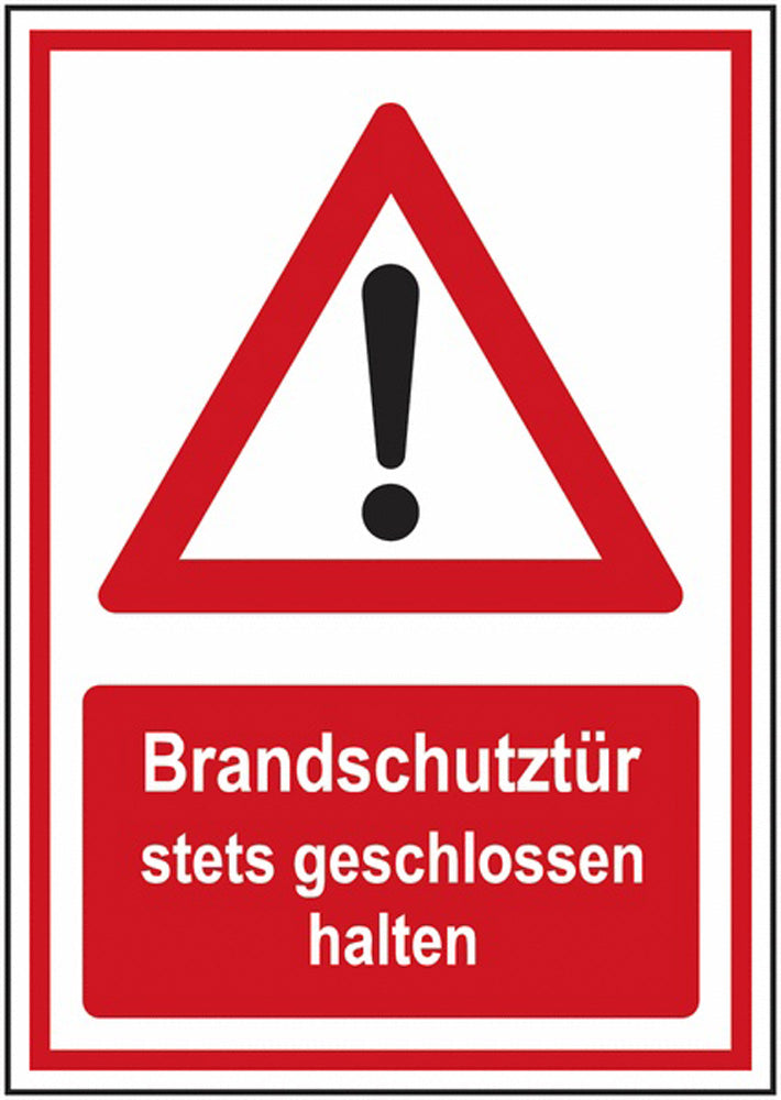 GLOBAL CARTELLO SEGNALETICO - Brandschutztür stets geschlossen halten -  Adesivo Extra Resistente, Pannello in Forex, Pannello In Alluminio