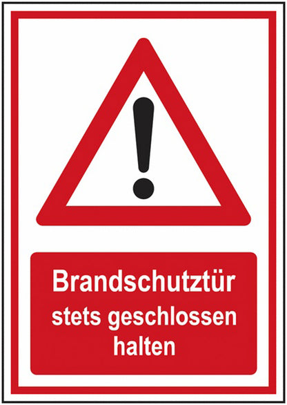 GLOBAL CARTELLO SEGNALETICO - Brandschutztür stets geschlossen halten -  Adesivo Extra Resistente, Pannello in Forex, Pannello In Alluminio