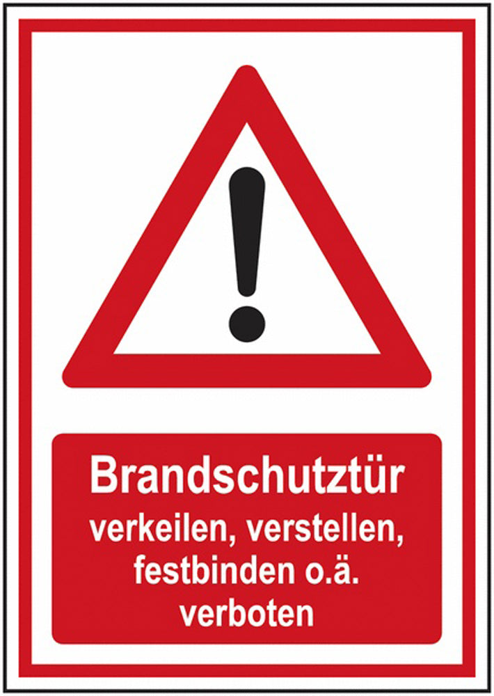 GLOBAL CARTELLO SEGNALETICO - Brandschutztür verkeilen verboten -  Adesivo Extra Resistente, Pannello in Forex, Pannello In Alluminio